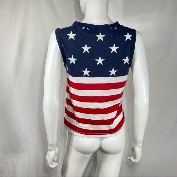 Old Navy Patriotic American Flag Print Sleeveless Cropped Tee - Picture 3 of 6